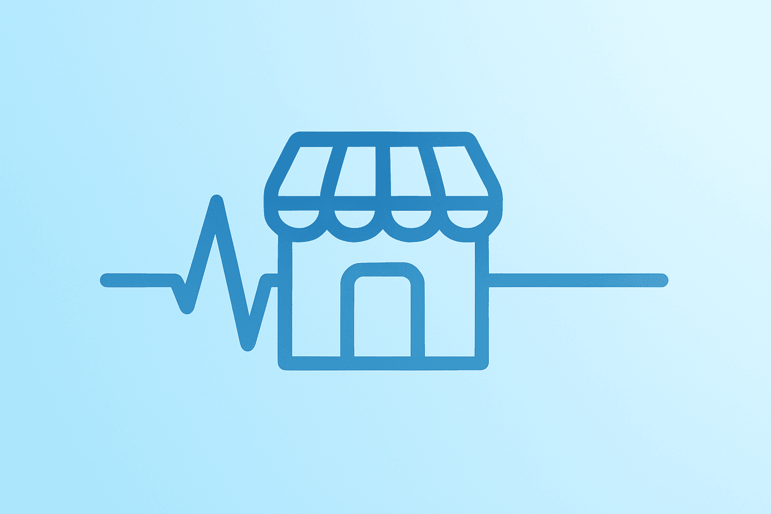 Flat vector retail store icon with a steadying pulse motif to symbolize Kohl's CEO appointment and earnings test