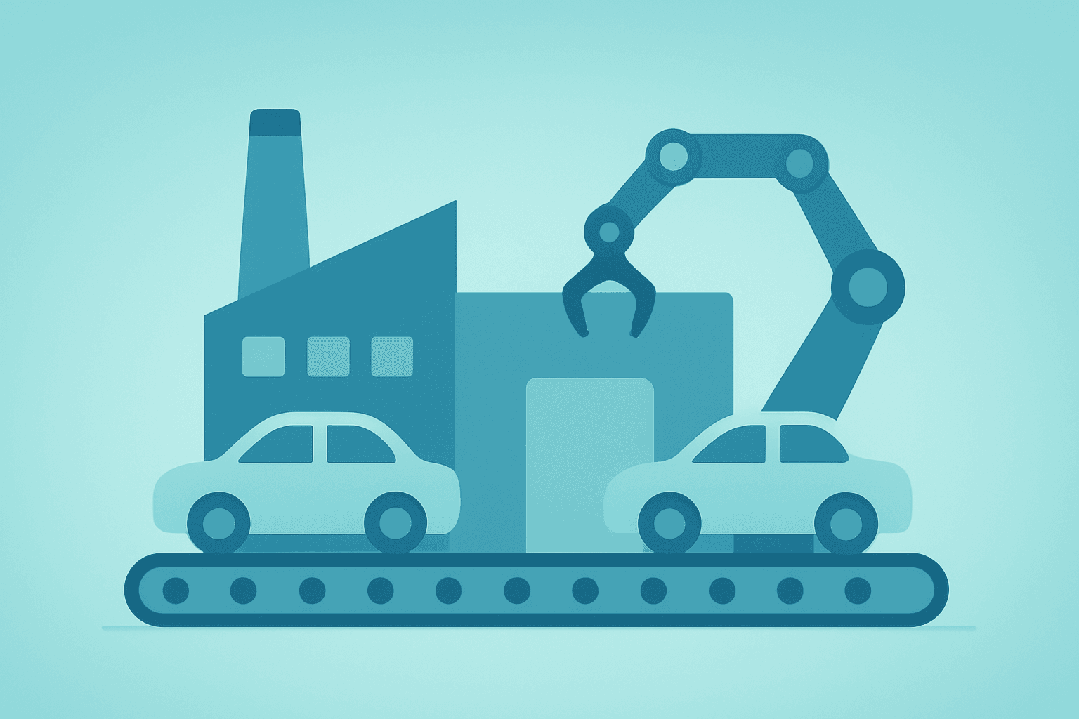 Flat vector car assembly icon symbolizing Toyota $912 million investment moving hybrid Corolla production to U.S. plants