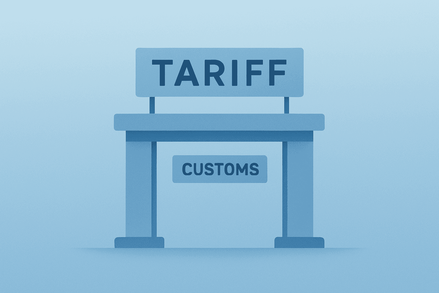 Customs gate under a 15% global tariff flag, symbolizing Article 122 legal timetable and $175 billion reimbursement risk.