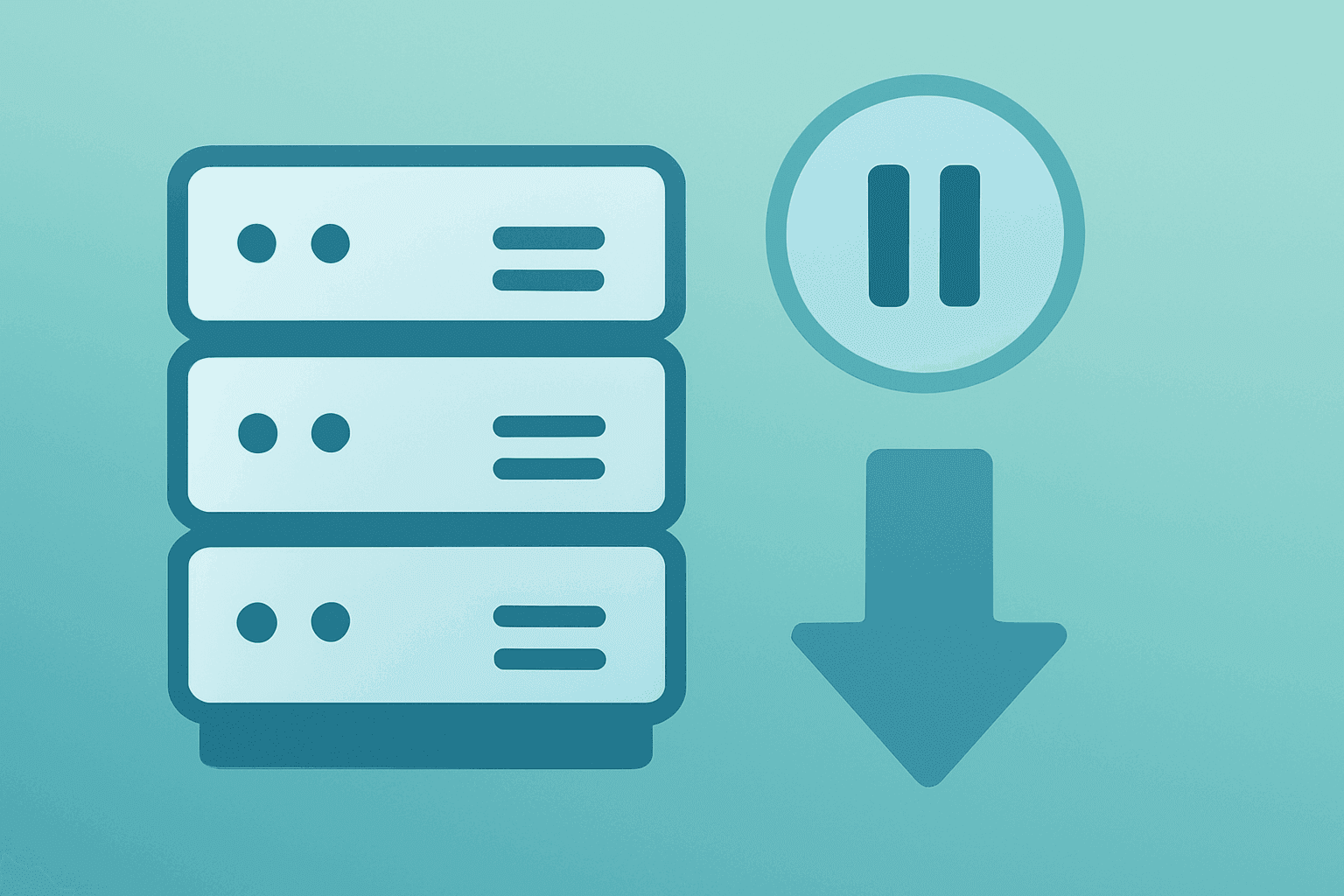 Flat vector of a server stack dimming to echo the July Jobs Report's policy shock and tech-led rally.