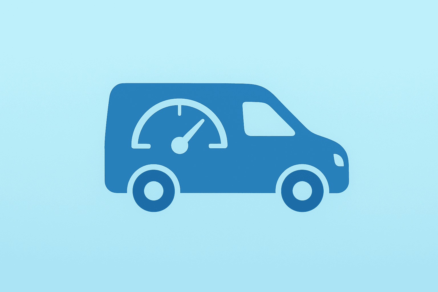 Flat vector of a delivery van merged with a shipping tag symbolizing Amazon 3.5% Surcharge and higher fulfillment costs.