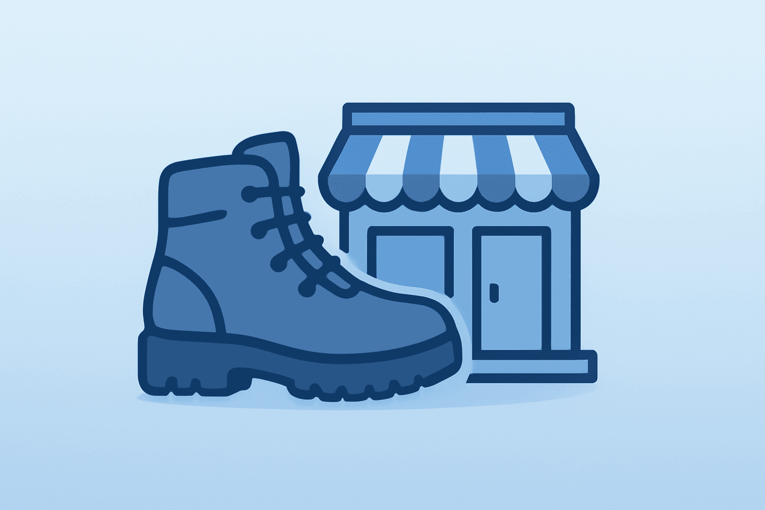 Flat-vector of a technical boot merging with a storefront to represent Amer Sports Q3 2025 earnings and momentum.