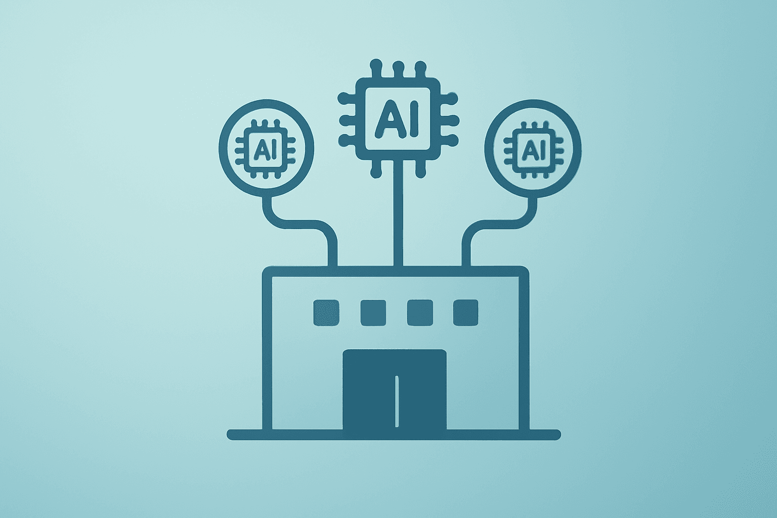 Flat-vector research lab module sprouting AI cores to symbolize Microsoft Singapore investment in cloud AI infrastructure.