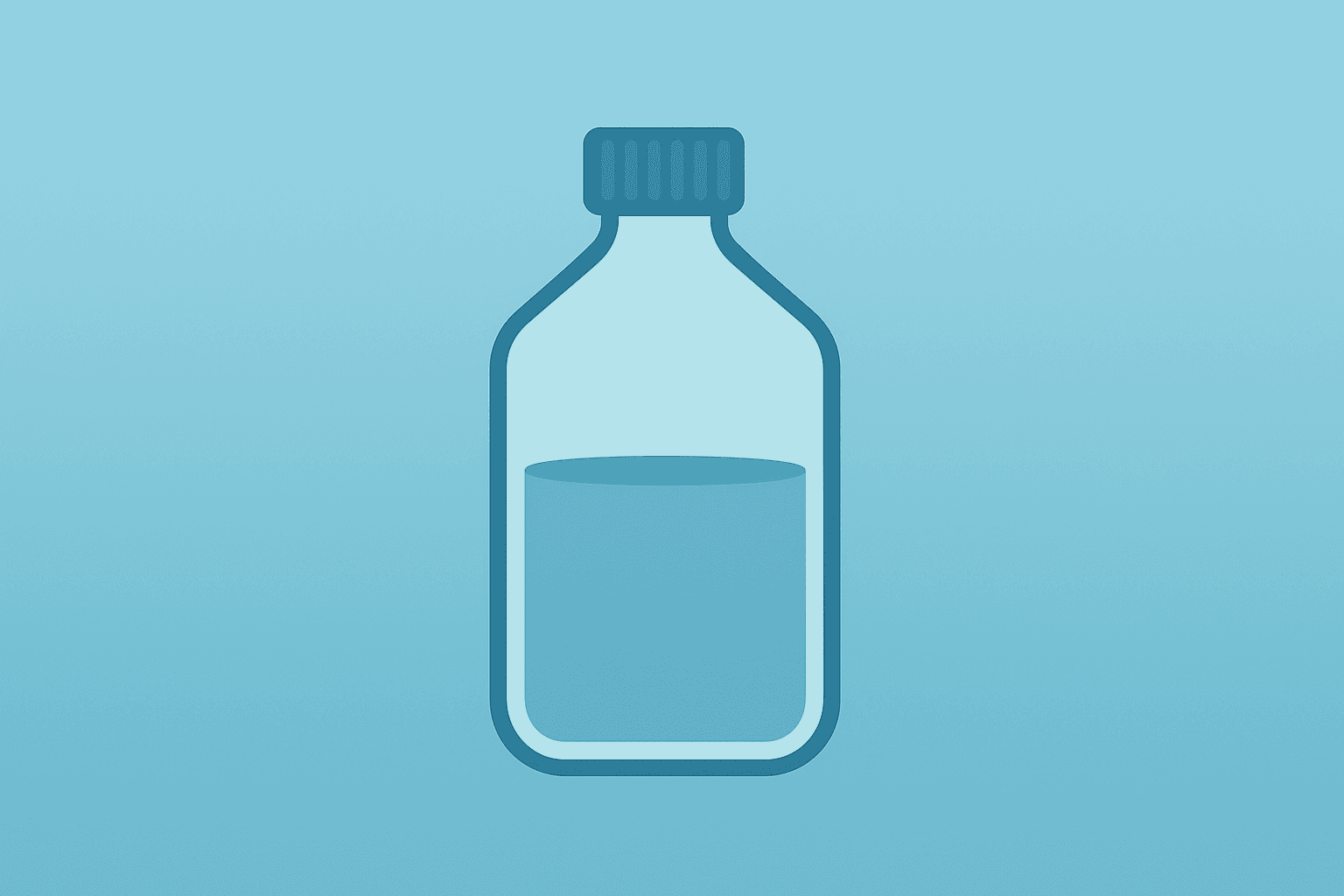 Flat vector of a household product bottle with reduced fill, representing P&G earnings mixed top-line margin signals.