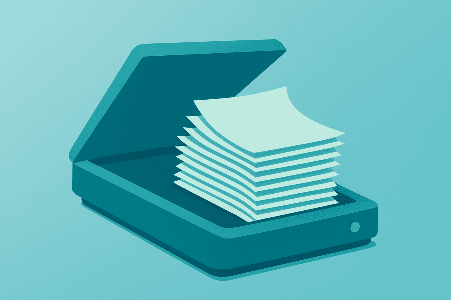 Flat vector of a chip lithography tool icon with expanded wafer stage, echoing ASML earnings and backlog