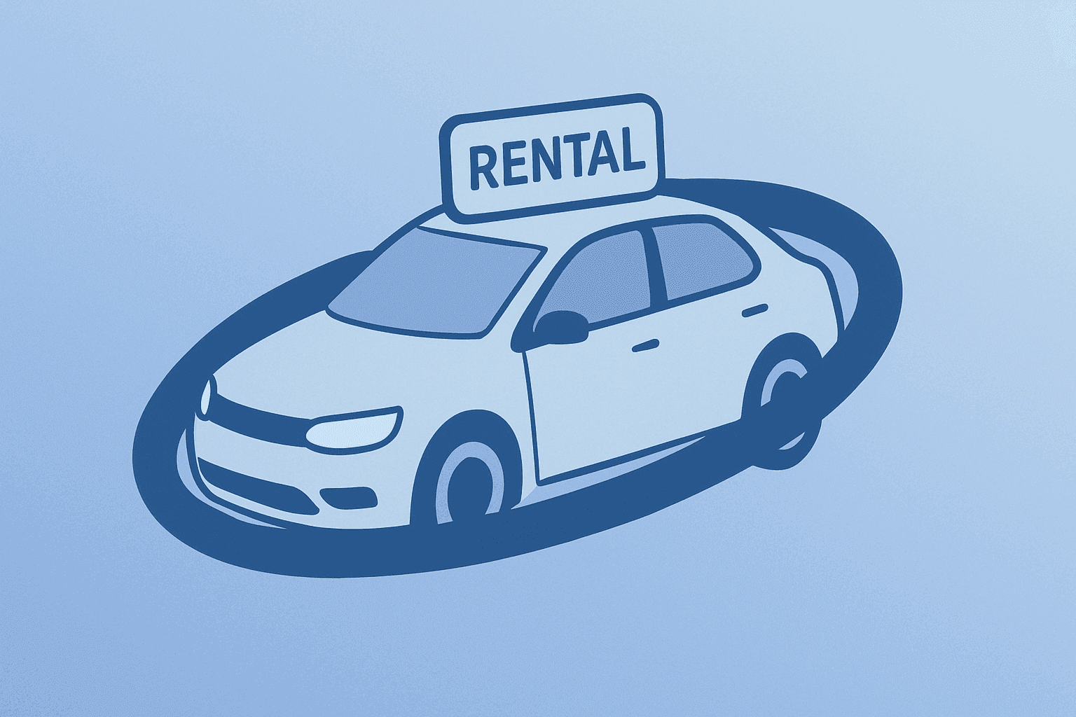 Flat-vector rental car encircled by a tightening band to show the Avis short squeeze and constrained free float.