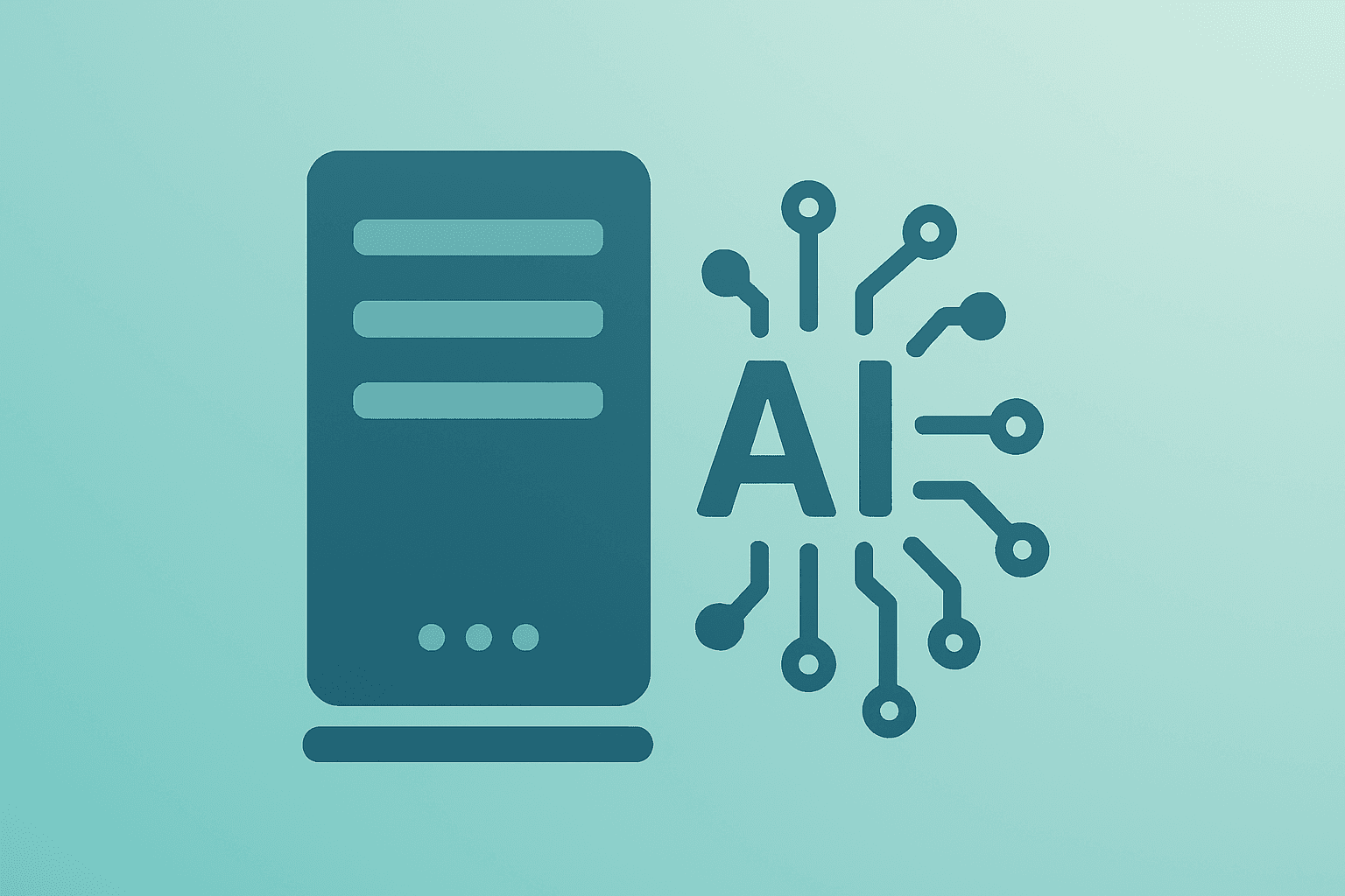Flat vector of a server rack with an AI circuit to symbolize Alibaba Q2 2025 earnings and cloud reinvestment.