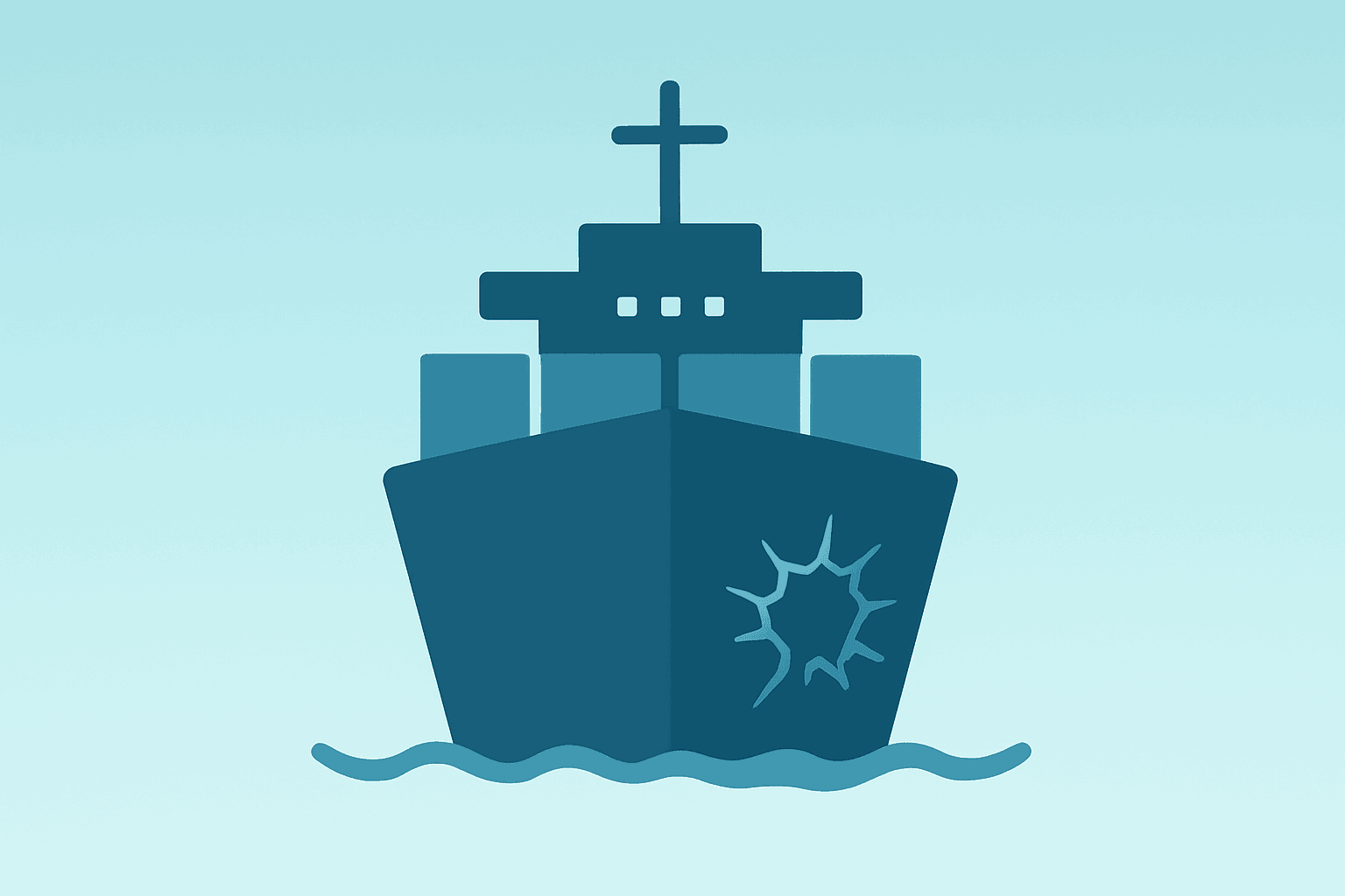Flat vector cover showing a crude tanker and a struck offshore launcher motif to evoke Oil Jumps Above $90 and Strait risks.