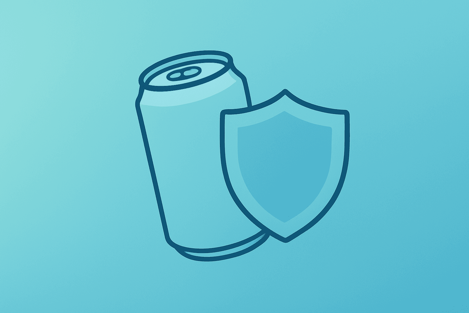 Flat-vector beer can fused with a shield, symbolizing Constellation Brands earnings and beer resilience.