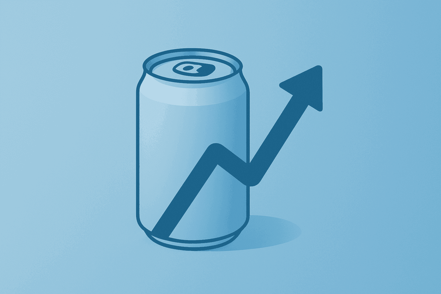 Flat-vector of a soda bottle fused with a fading profit ribbon to symbolize PepsiCo Q3 2026 earnings and guidance cut.