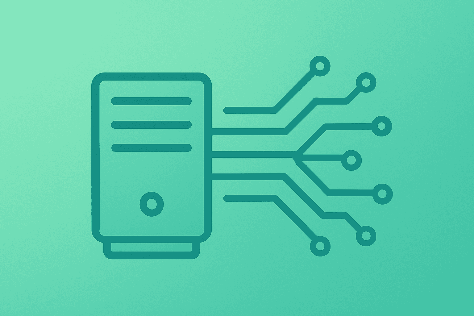 Flat filled vector of a server chassis with expanding circuitry to symbolize Intel Q4 2025 earnings guidance and upside.