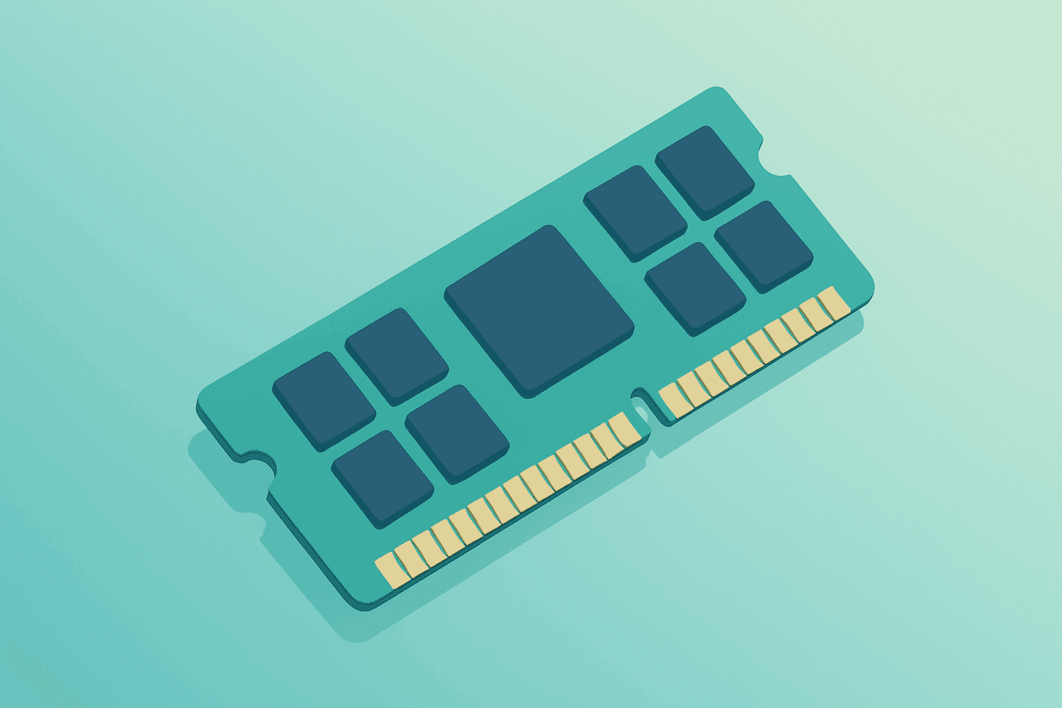 Flat-vector server module fused with denser chip to symbolize CXMT 4F² DRAM year-end RDIMM launch and supplier pricing risk