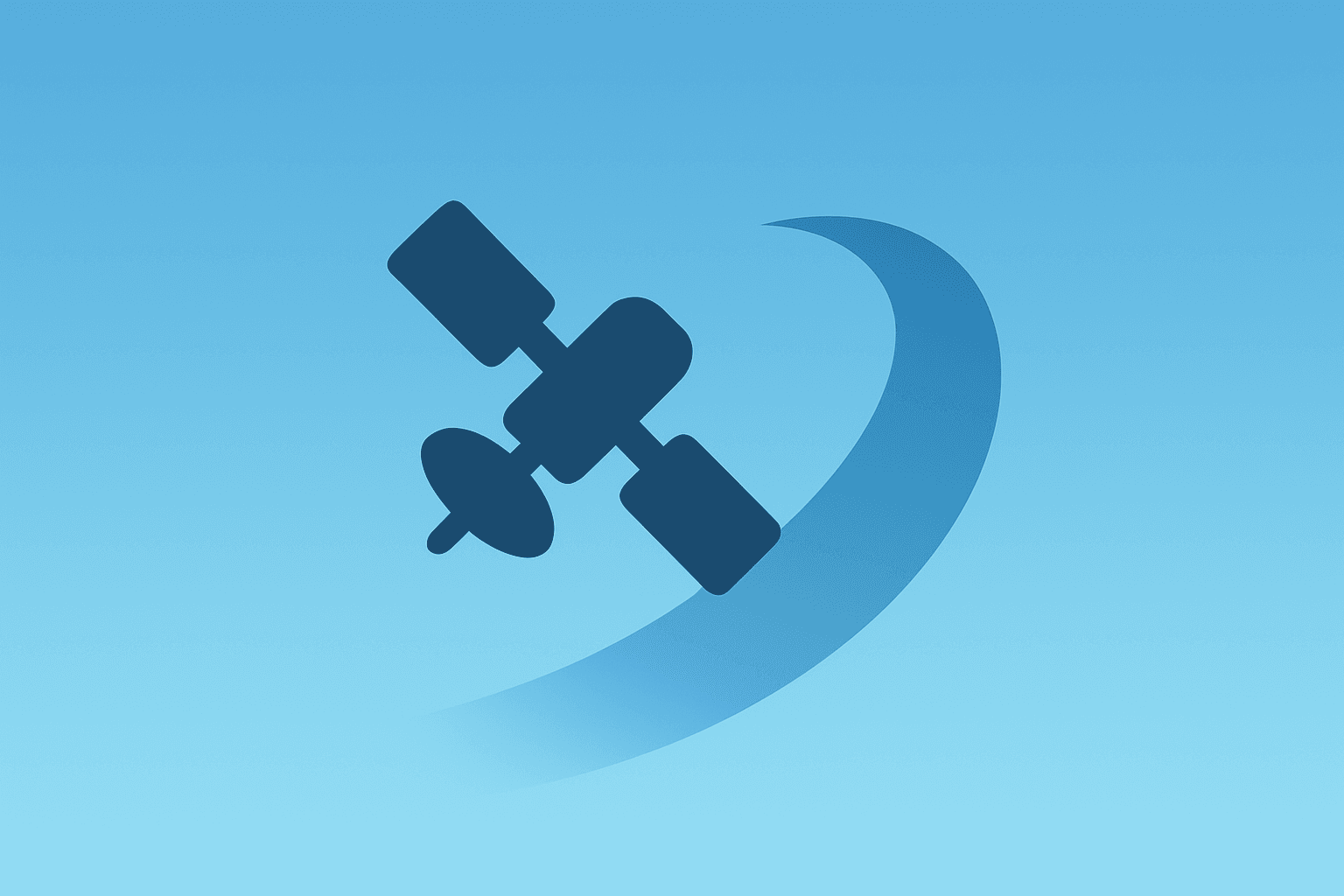 Flat vector of a satellite merging with L-band spectrum to illustrate Amazon Globalstar acquisition and a Leo shortcut.