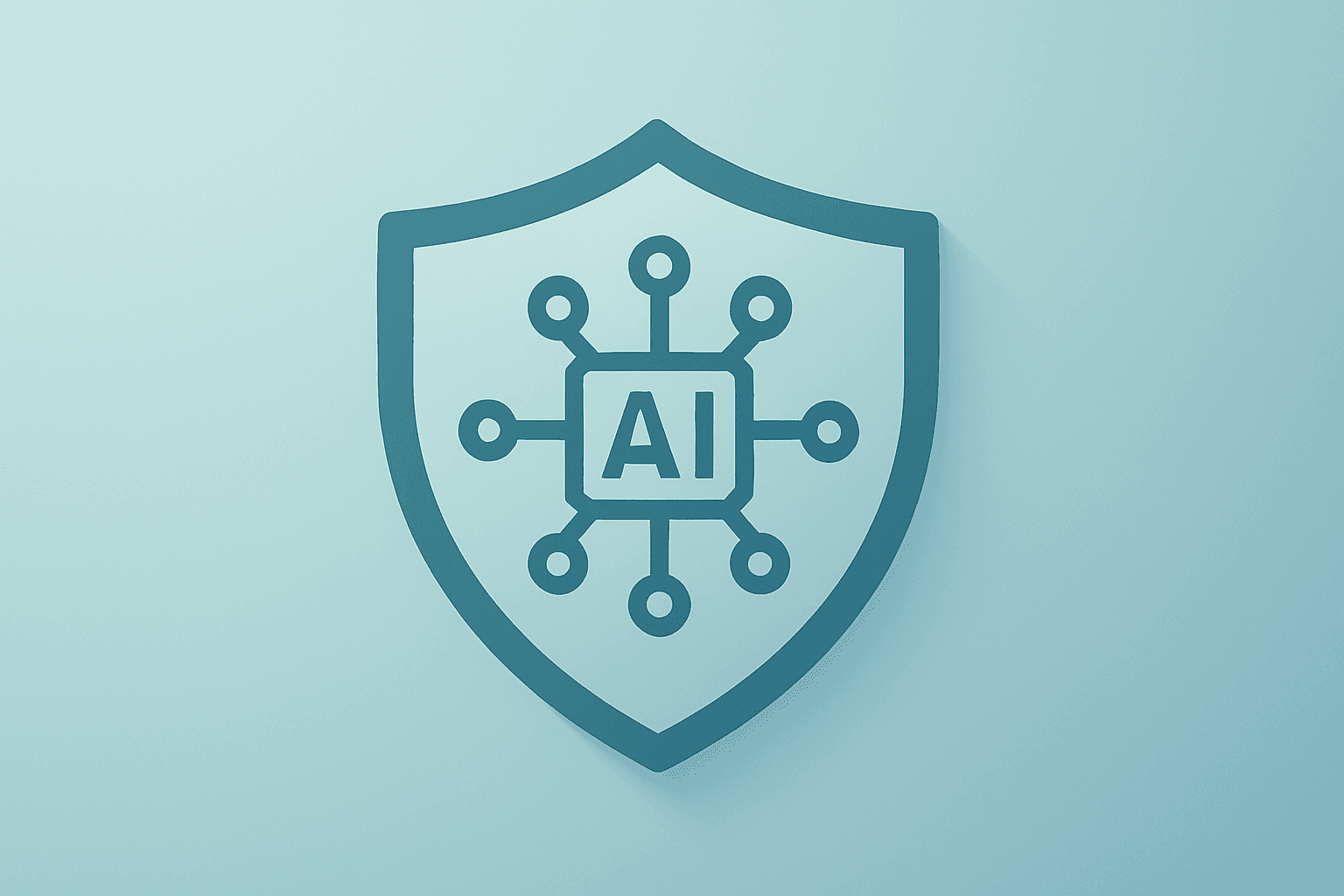 Flat vector server shield merged with an AI circuit to symbolize CrowdStrike stock upgrade and rally.