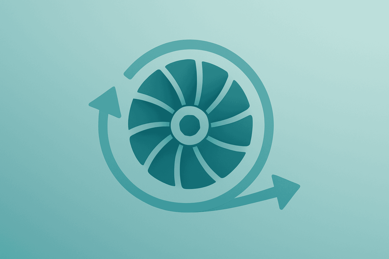 Flat-vector turbine icon symbolizing operational mitigation and resilience tied to Rolls-Royce FY2026 guidance