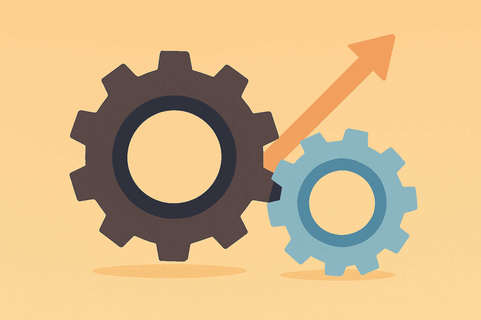 Flat filled vector of an auto part morphing into a hub representing Advance Auto Parts earnings and $2.6 billion sales.