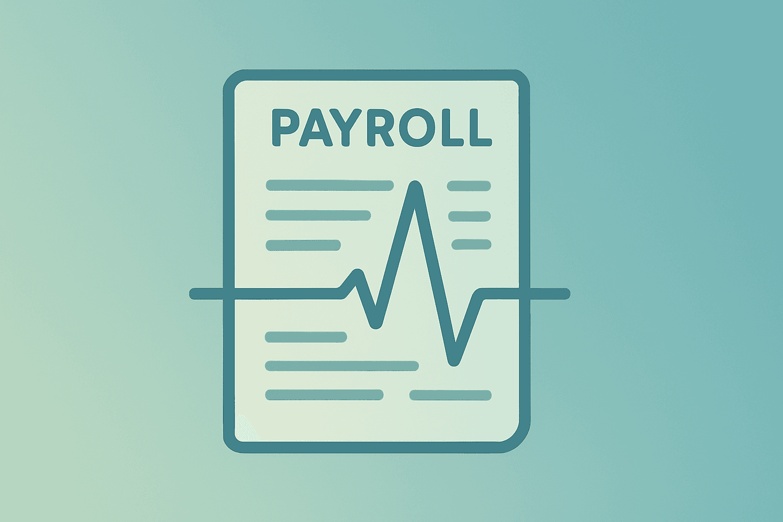 Flat filled vector of a payroll ledger and muted badge symbolizing the ADP jobs report's modest December hiring and pay mix.