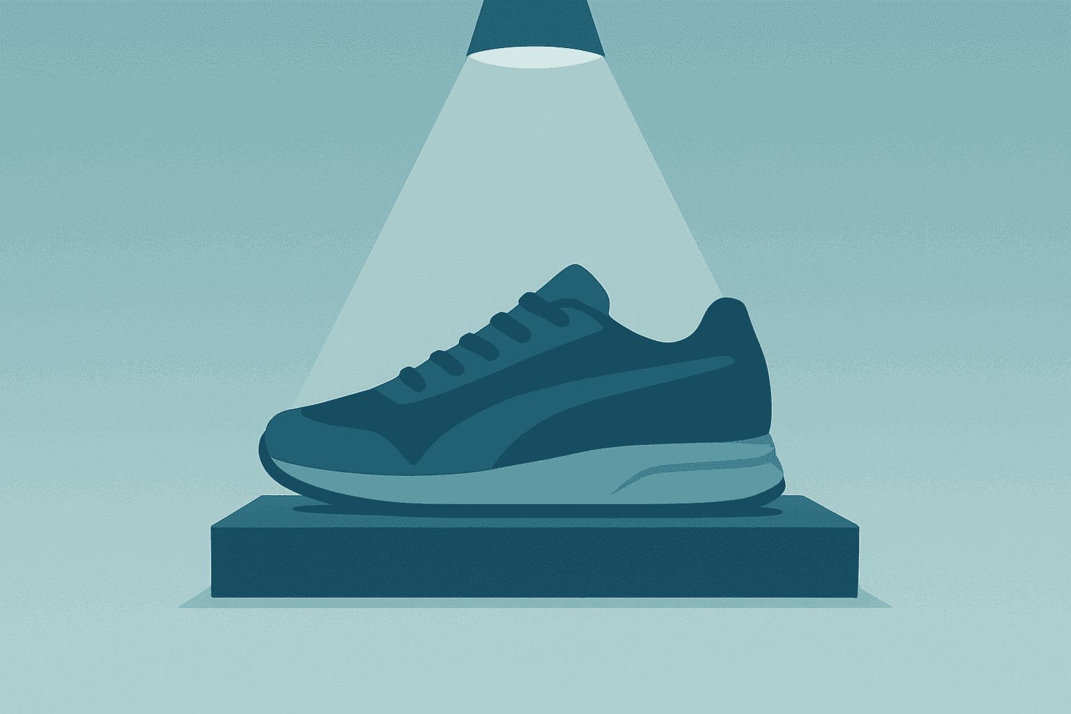Sneaker display with steady light showing JD Sports earnings balancing North America sales weakness and margin resilience.