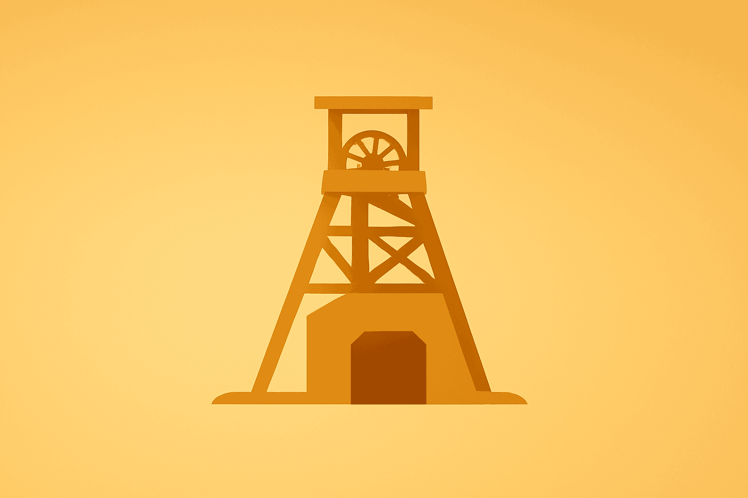 Flat-vector gold mine vault and development plan motif representing Newmont Q3 2026 results, cash flow and Red Chris update.
