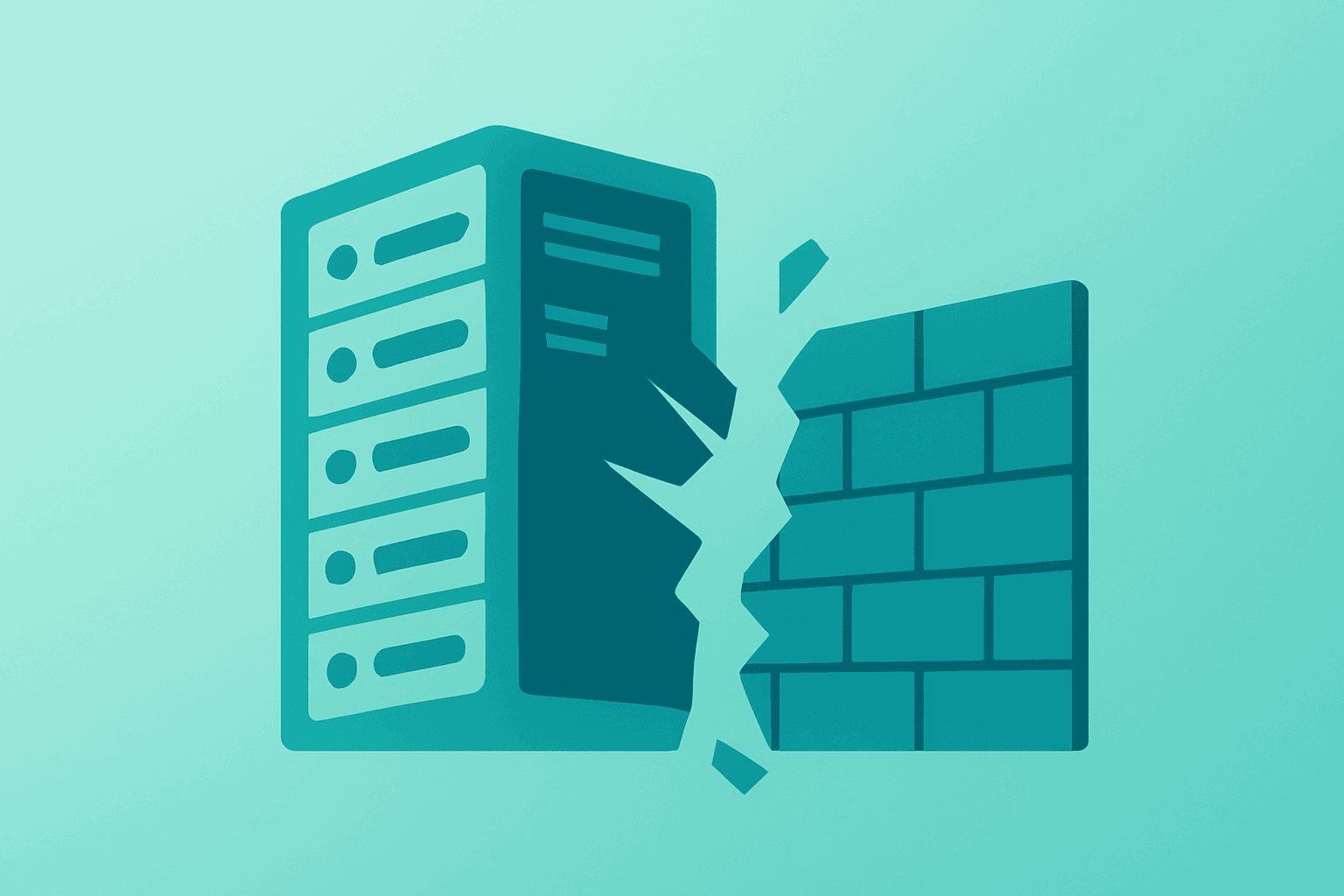 Flat vector of a breached server icon symbolizing OpenAI Anthropic security breaches and tighter containment