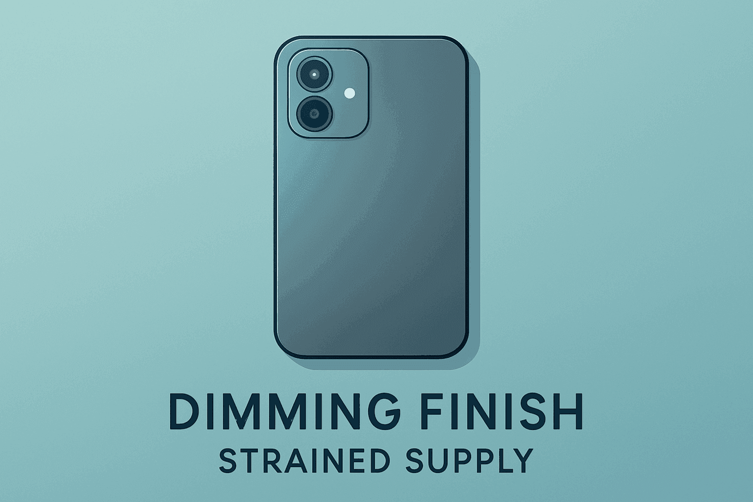 Flat-vector smartphone chassis with subtle shadow lift symbolizing Apple iPhone Duo supply strain and U.S. titanium sourcing.
