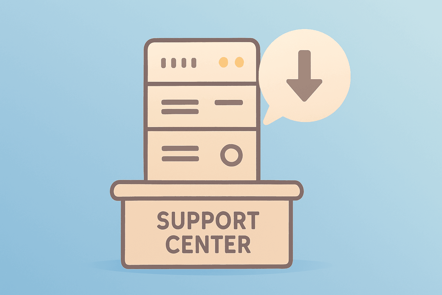 Flat vector of a store support center server with dimming lights to represent Home Depot layoffs and RTO shift.