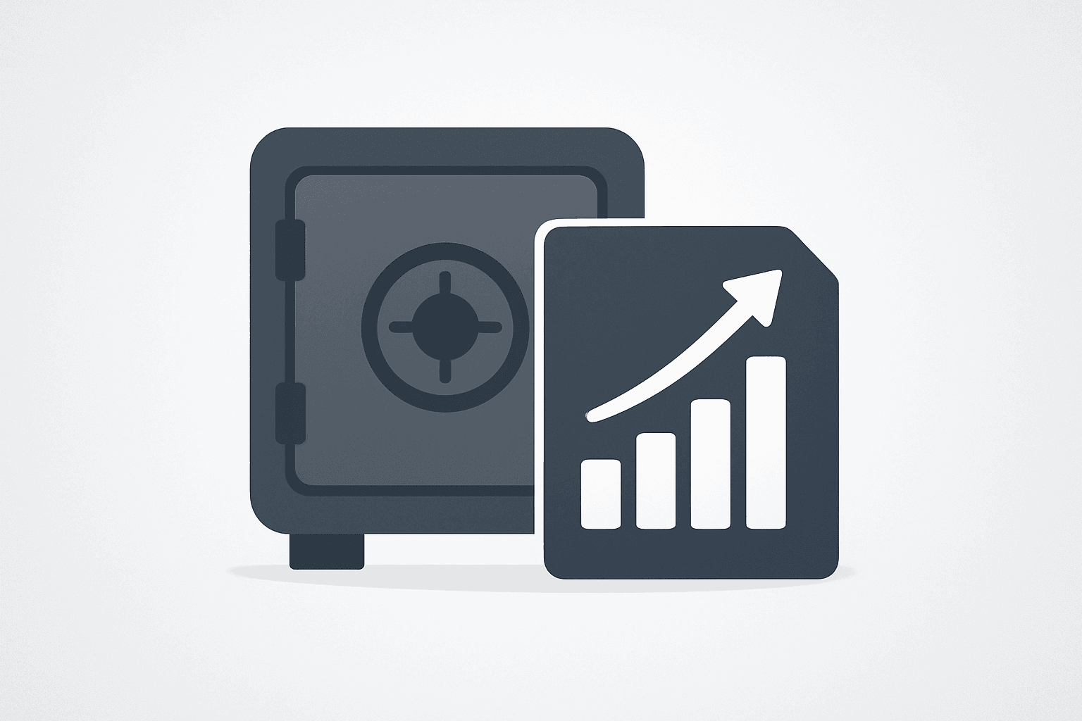 Flat-vector cover of a reserve vault with a ledger to evoke Circle Q3 earnings growth and margin pressure.