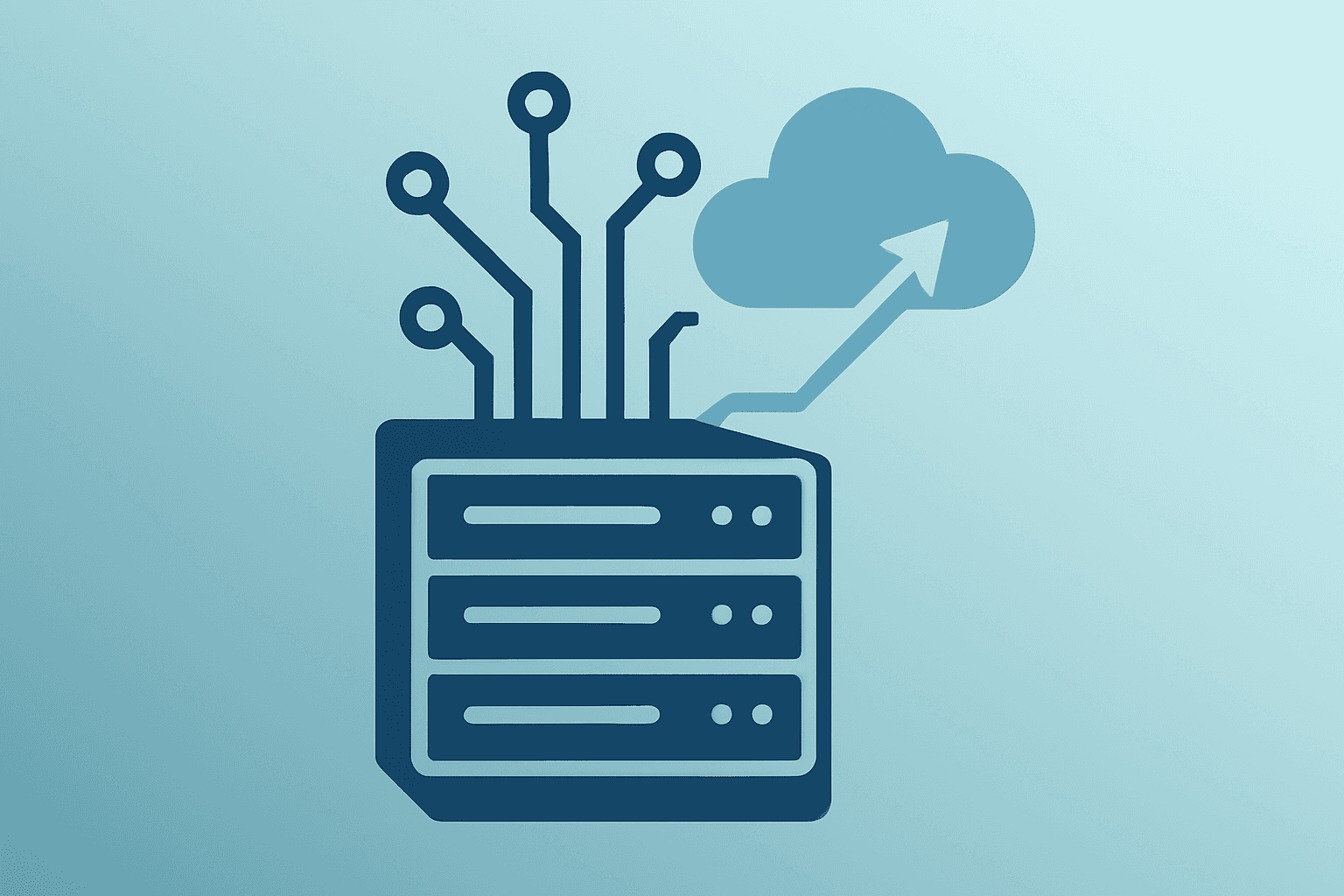 Flat vector server fused with expanding compute circuits representing Alphabet valuation driven by AI and cloud gains.