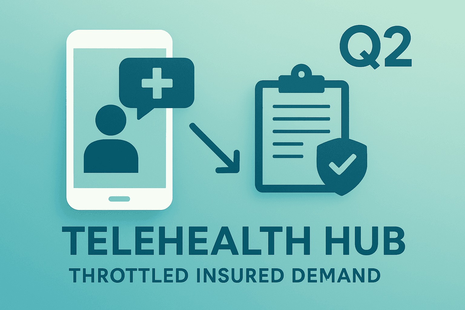 Flat vector of a strained telehealth platform node symbolizing Teladoc Q2 2026 results and BetterHelp demand shift.