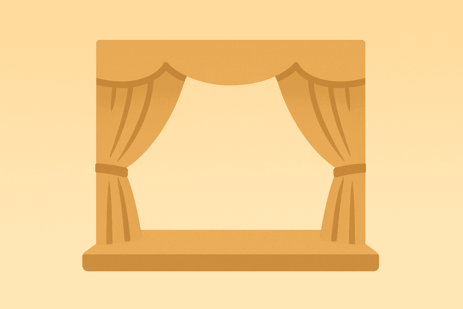 DOJ Clears Paramount-Warner Deal represented by a flat vector dimmed studio stage on a light gradient.