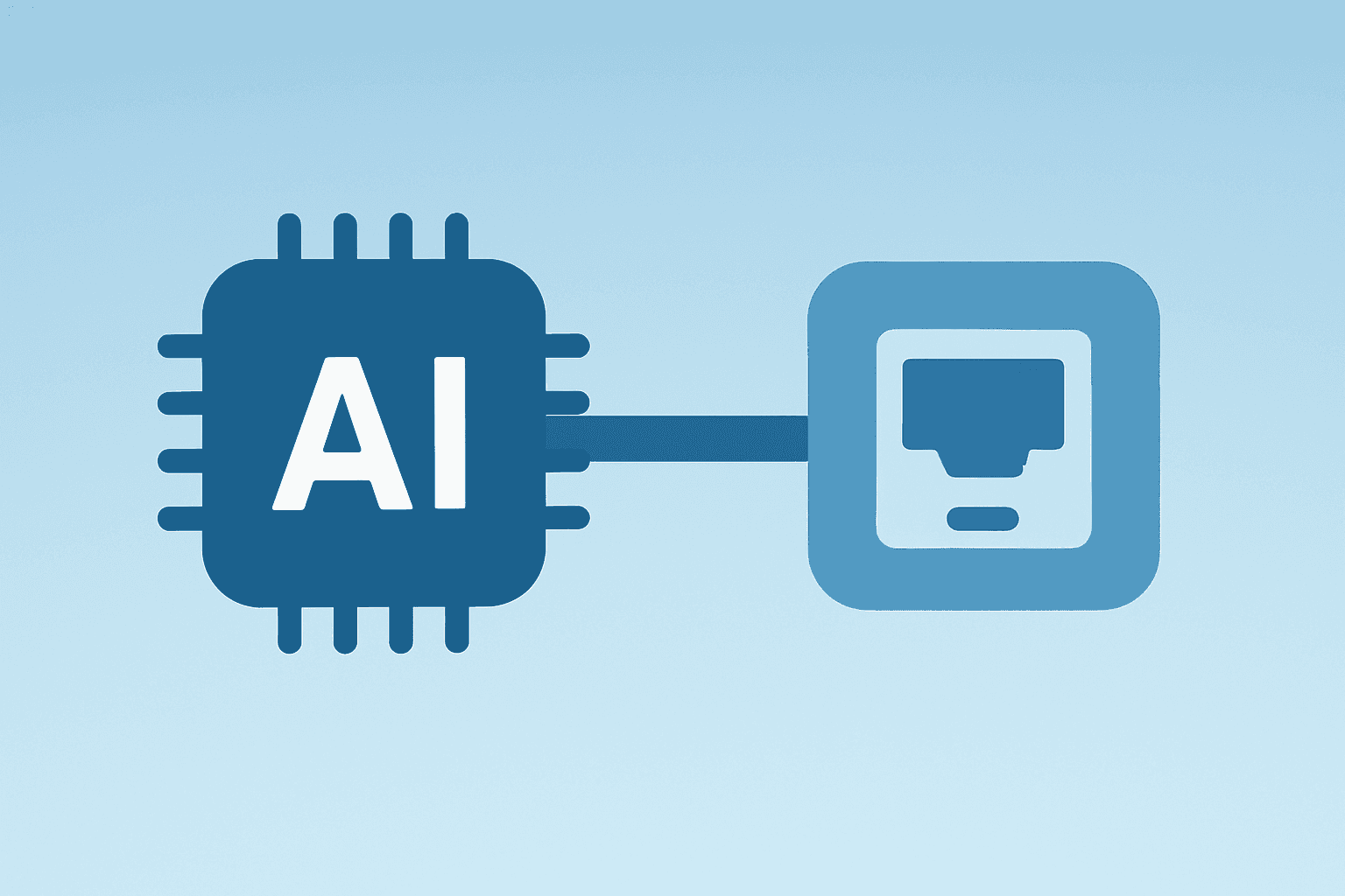 Flat filled vector of a chip merging with expanding circuitry to symbolize Nvidia China visit and H200 market reopening.