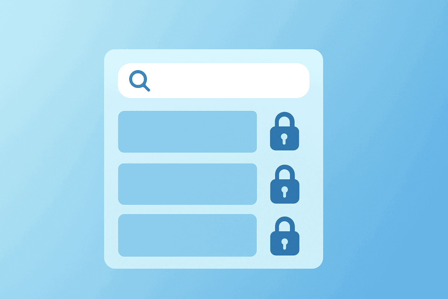 Flat vector of a stylized search index with gated pages symbolizing Google AI search rules and page-level publisher opt-outs.
