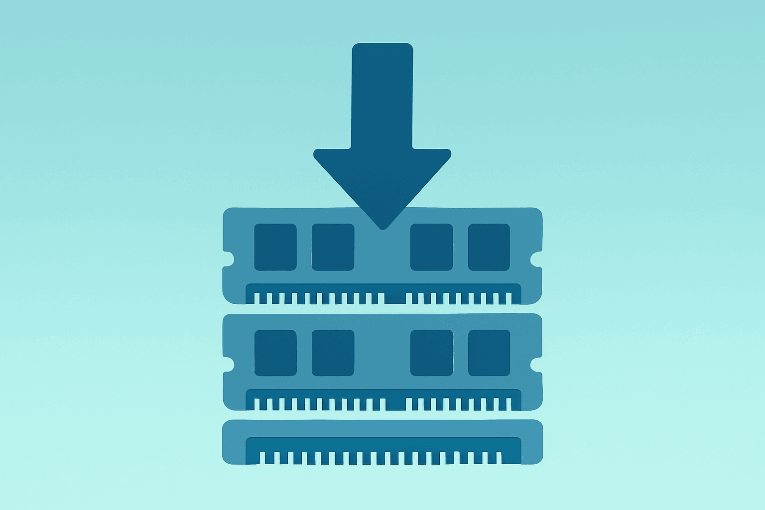 Flat vector of a server rack with a tightened memory module cluster symbolizing supply-constrained growth for Nvidia earnings