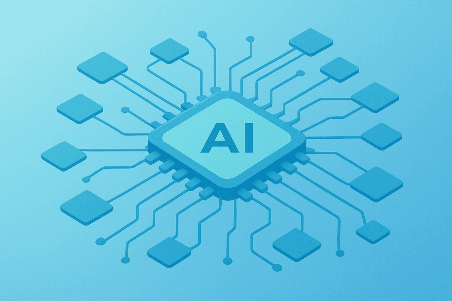 Flat filled vector of a server stack fused with an expanding AI core, symbolizing Meta earnings and capex surge.