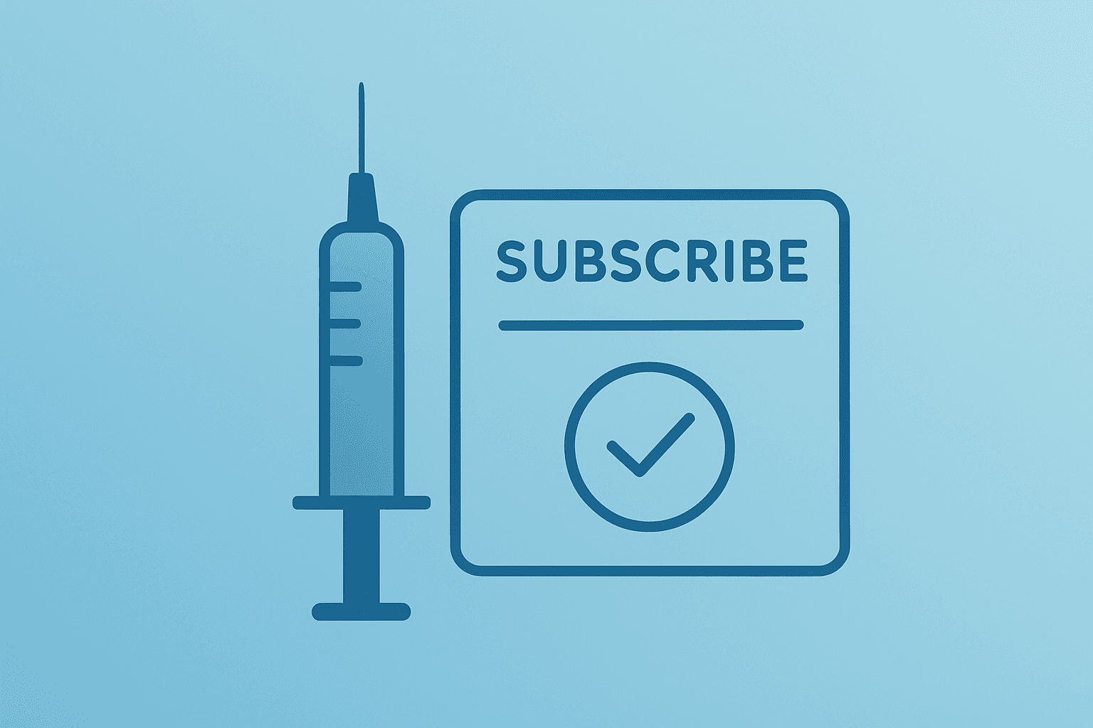 Flat vector of an injection pen merging with a subscription card to symbolize Novo Nordisk Wegovy price cuts and access.