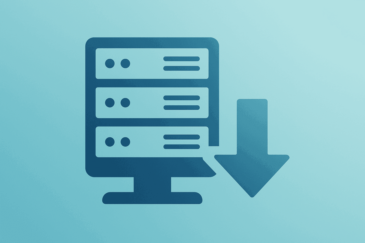 Flat filled vector of a dimming server stack symbolizing Palantir stock pullback after an Army TITAN award and profit-taking.