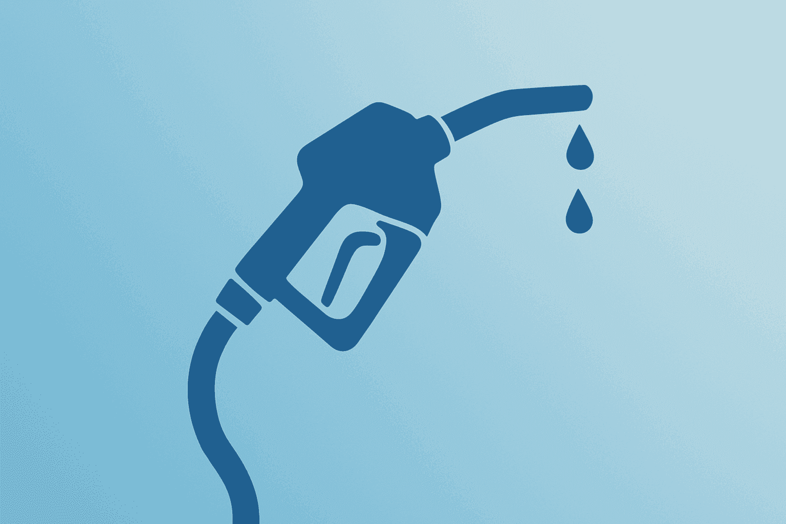 Flat vector of a fuel pump nozzle under pressure against a smooth gradient, symbolizing PCE inflation driven by energy costs.