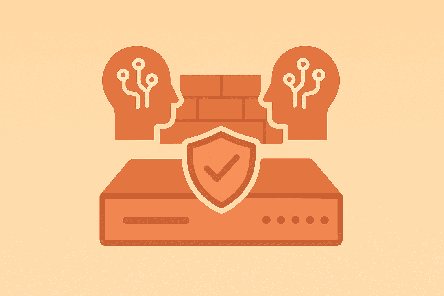 Flat vector vault merged with agent nodes to illustrate Palo Alto Networks earnings AI security and CyberArk integration.