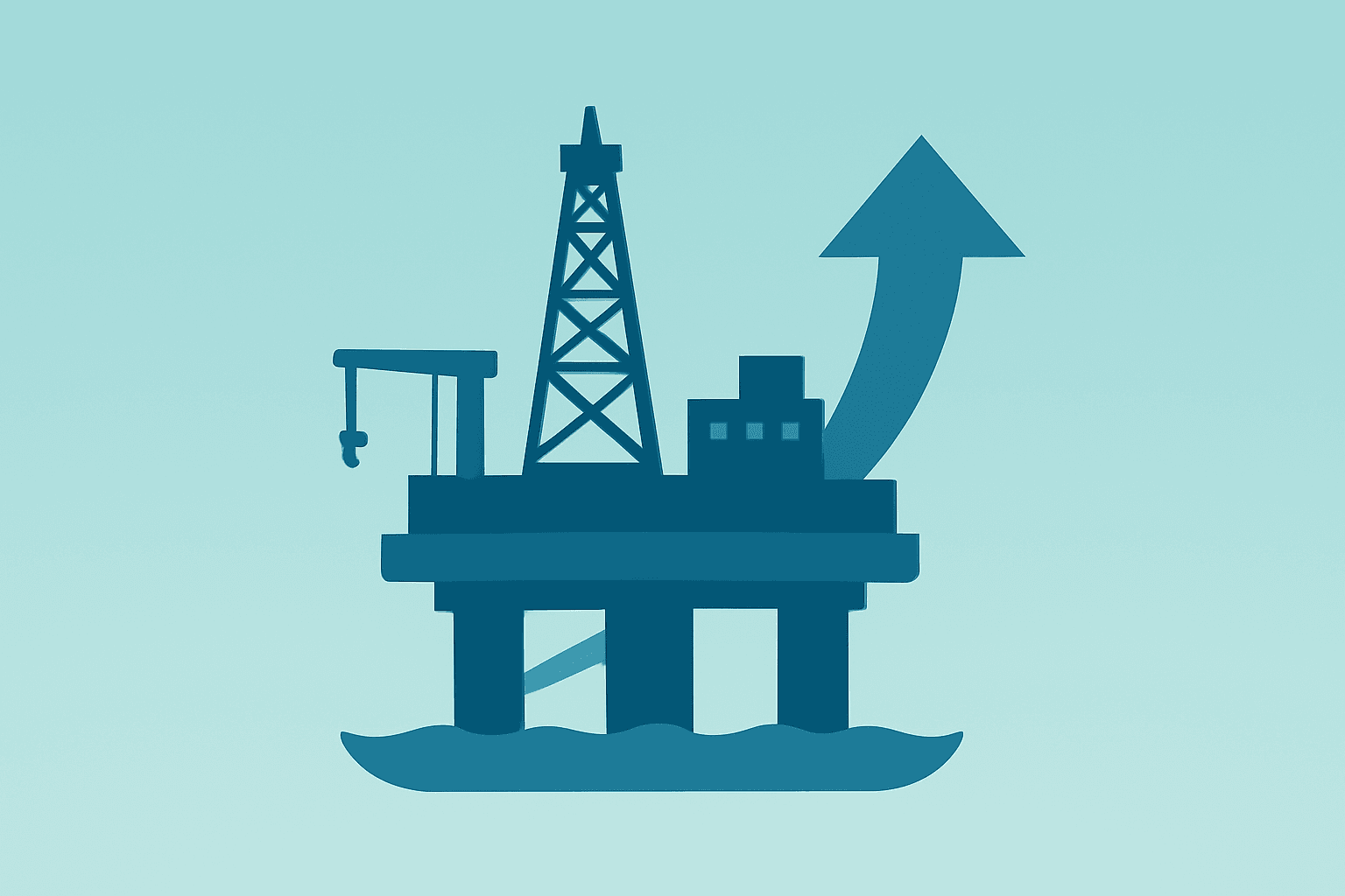 Flat filled vector of a drill rig with expanding casing symbolizing Halliburton Q4 2025 earnings international strength.