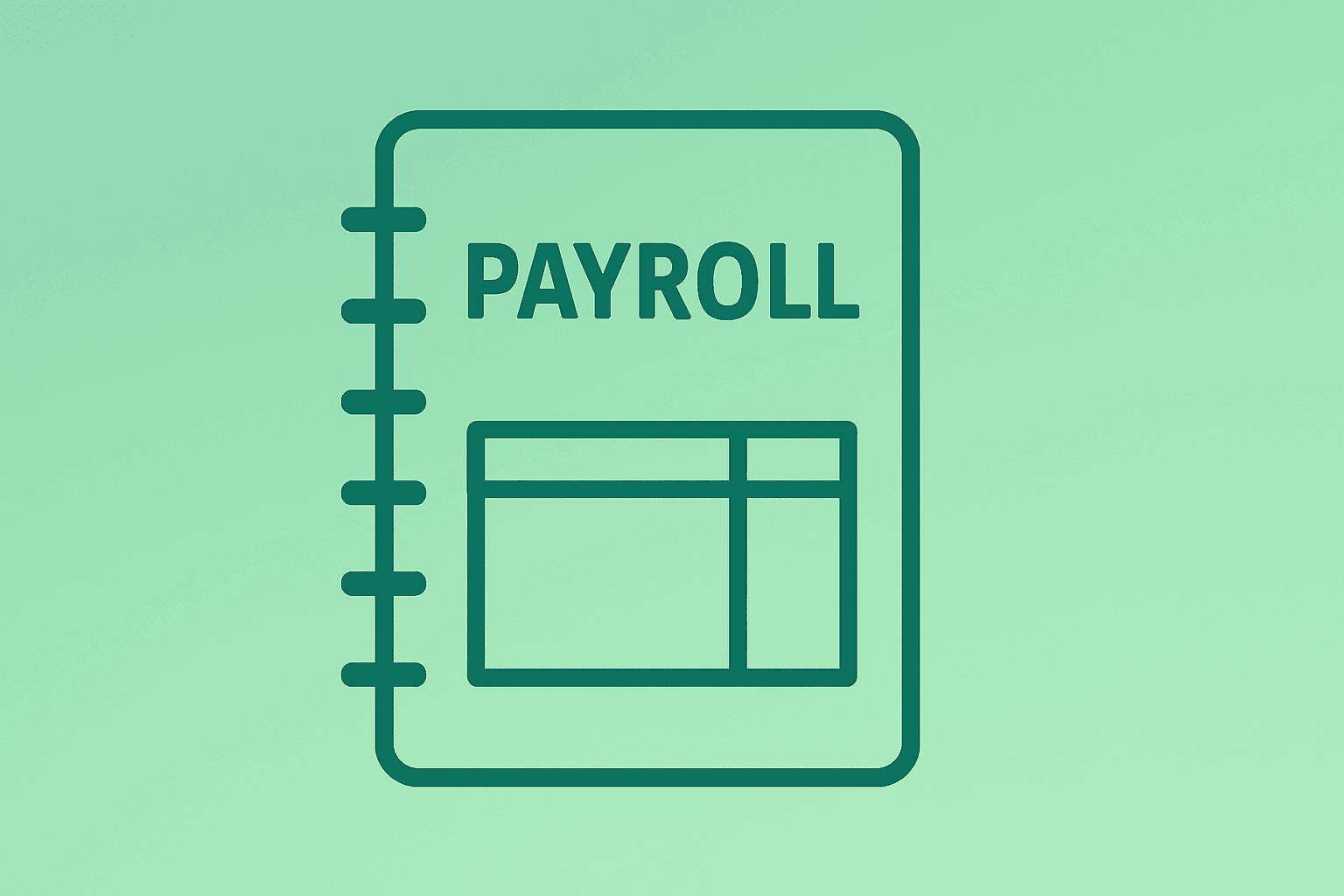 Flat vector payroll ledger holding steady on an emerald-pearl gradient, symbolizing US jobless claims and worker retention.