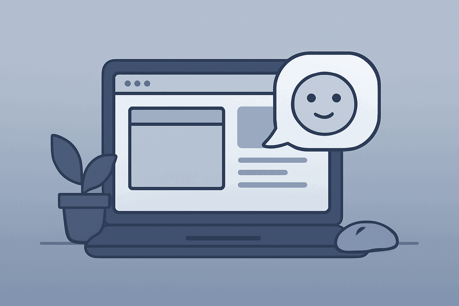 Flat-vector server-style assistant representing Anthropic Claude Duet as a proactive workplace AI agent.