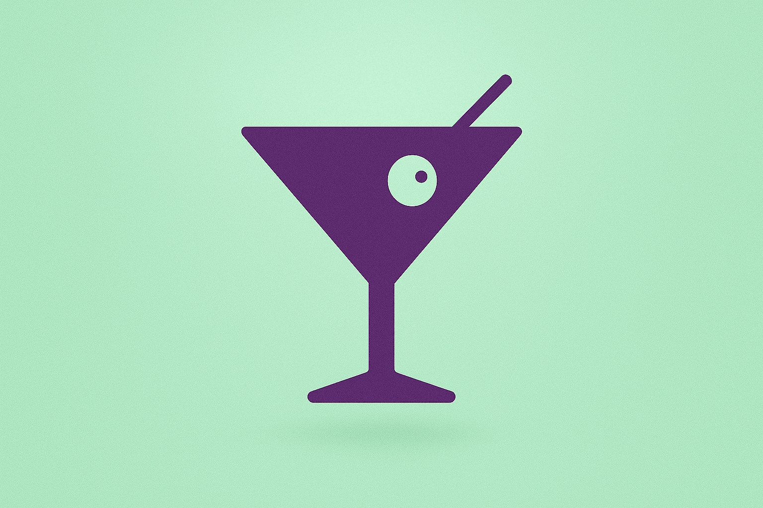 Flat vector martini glass symbol illustrating Diageo guidance cut and flat quarter sales with clean negative space.