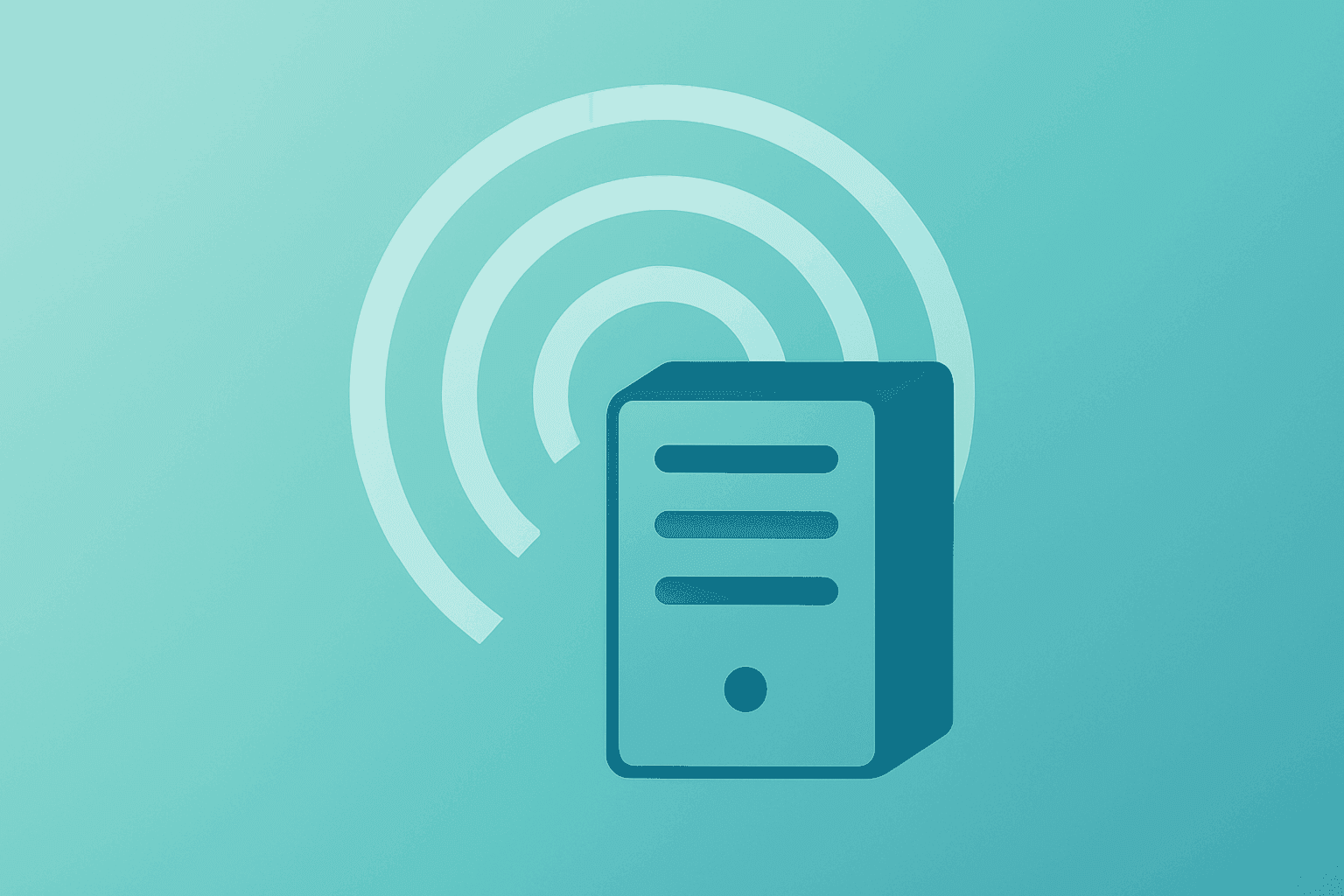 Flat filled vector showing a server module emitting licensing rings to represent Meta Muse downloads and capex debate.