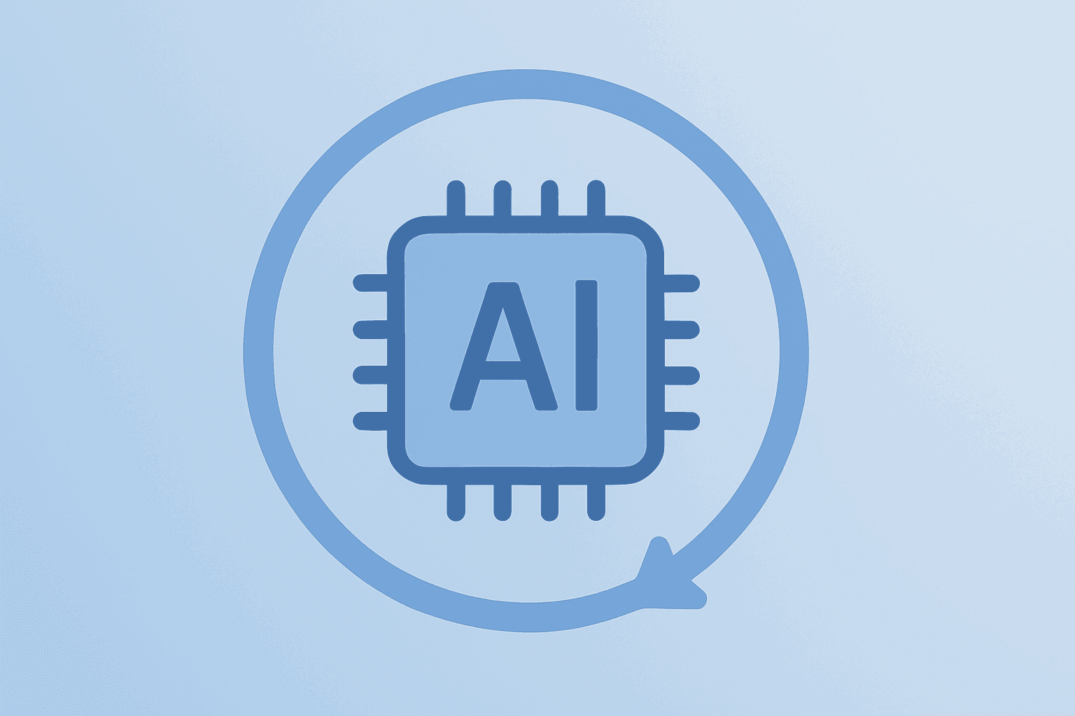 Flat-vector AI chip with an expanding ring to symbolize Nvidia buyback authorization and execution focus.