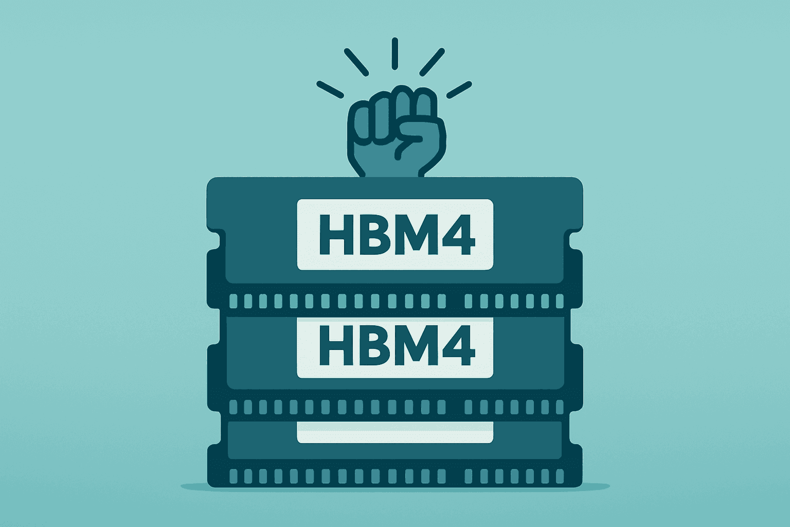 Flat vector of stacked HBM4 memory modules under strain for Micron Q3 earnings binary risk and elevated options volatility.