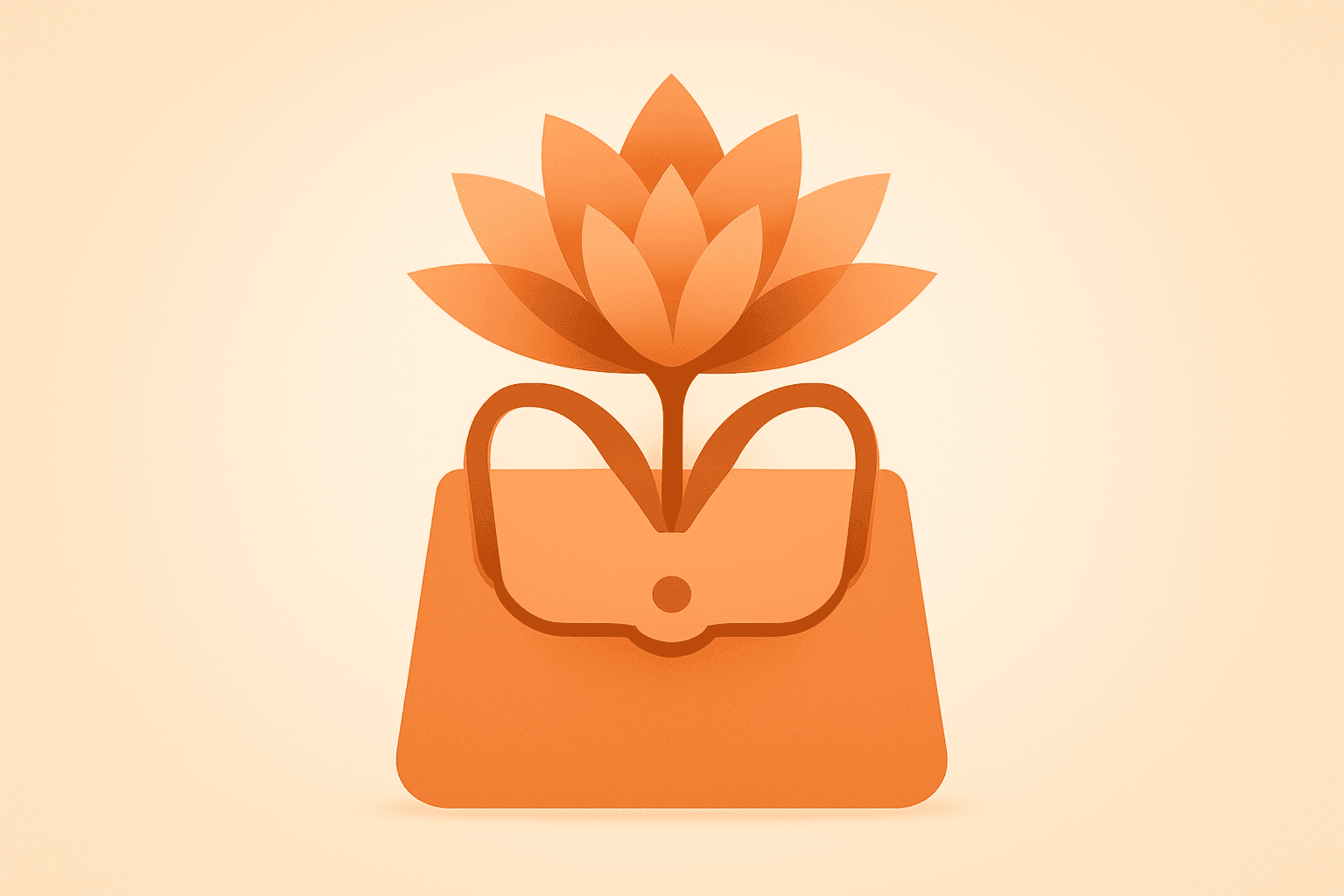 Flat-vector cover showing a leather handbag opening into bloom to symbolize Tapestry Q2 earnings and Coach strength.
