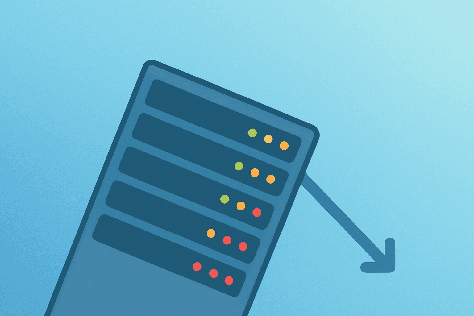 Flat vector of a silicon wafer with dimming circuits symbolizing a tech selloff and rotation from AI to real-economy stocks