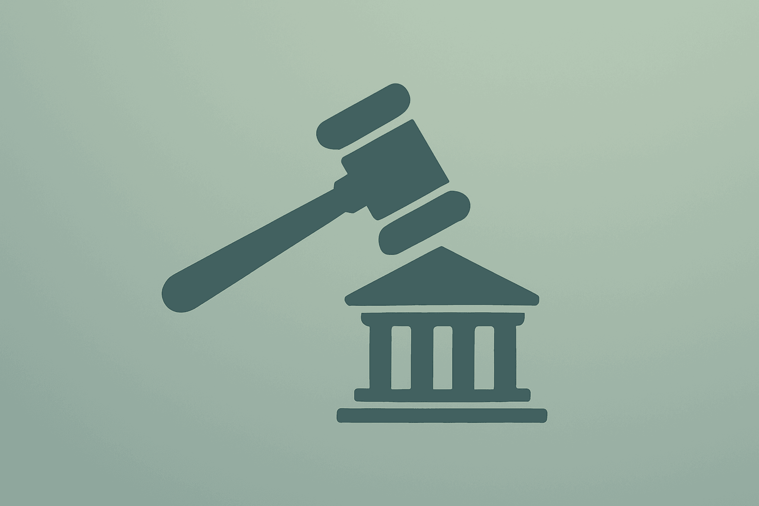 Flat vector gavel over Fed building silhouette to illustrate Trump Renews Effort to Remove Fed Governor Lisa Cook.