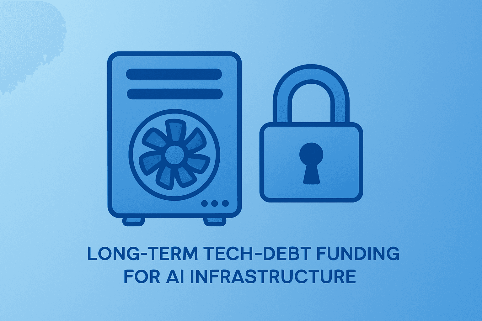 Flat vector of a server merged with a bond vault symbolizing the Alphabet bond sale financing AI infrastructure.