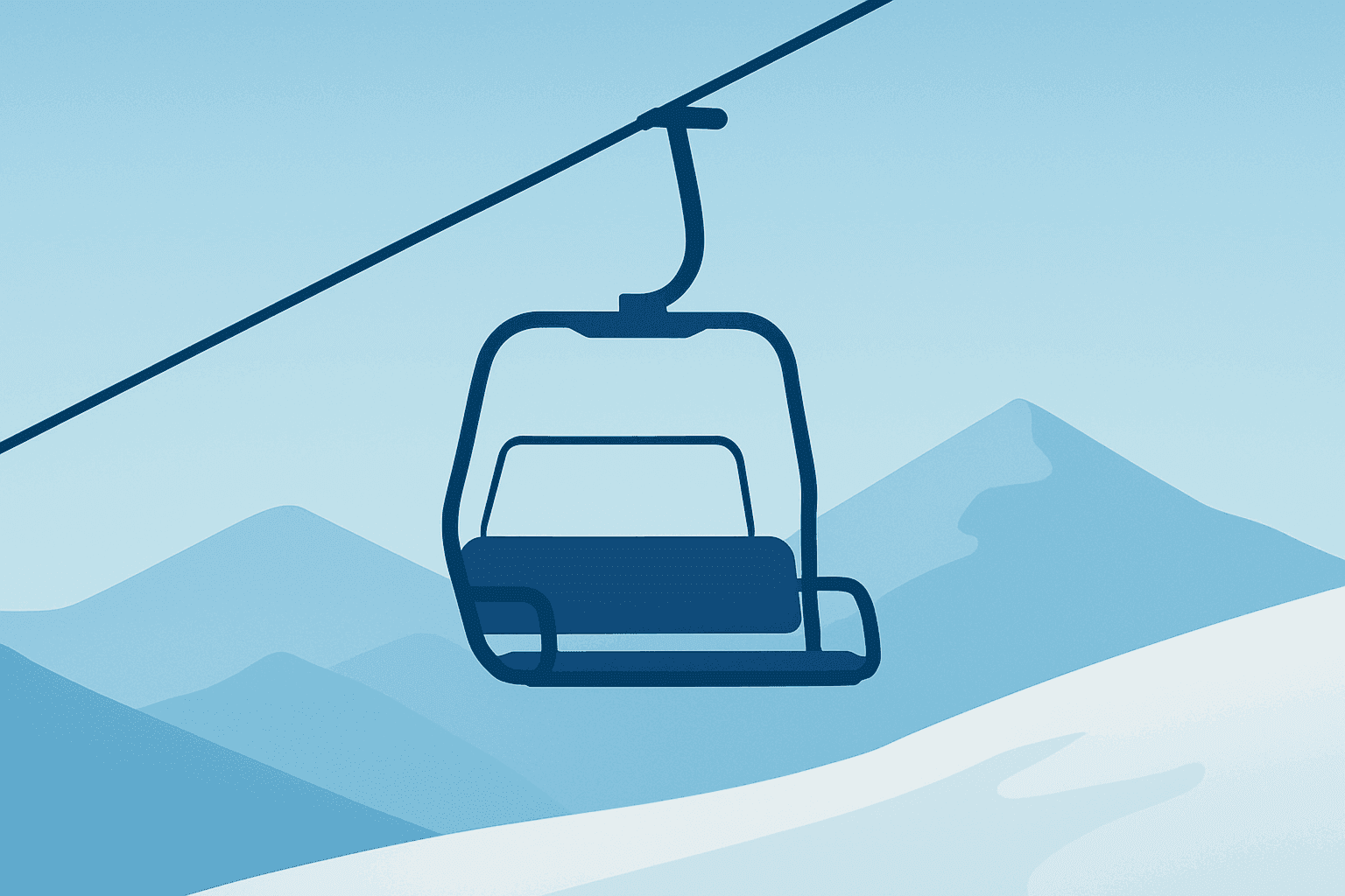 Flat-vector ski-resort emblem with dimming light motif symbolizing Vail Resorts earnings weather hit and cautious guidance.
